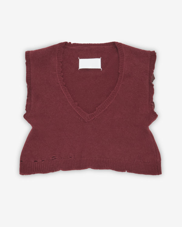 Maison Margiela - Women's Lived-In Knit Top - (Bordeaux)