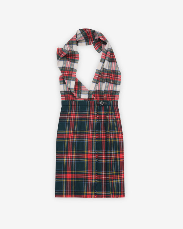 Bless - Women's Doublekilt Scarf - (Red/Green Tartan)