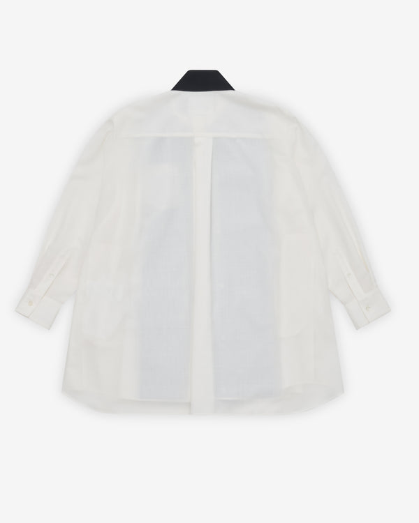 Sacai - Women's Suiting x Crepe Satin Shirt - (Off White)