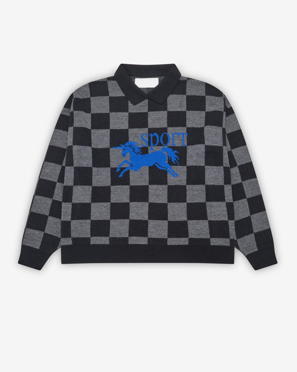 Liberal Youth Ministry - Men's Checked Sport Sweater - (Black)
