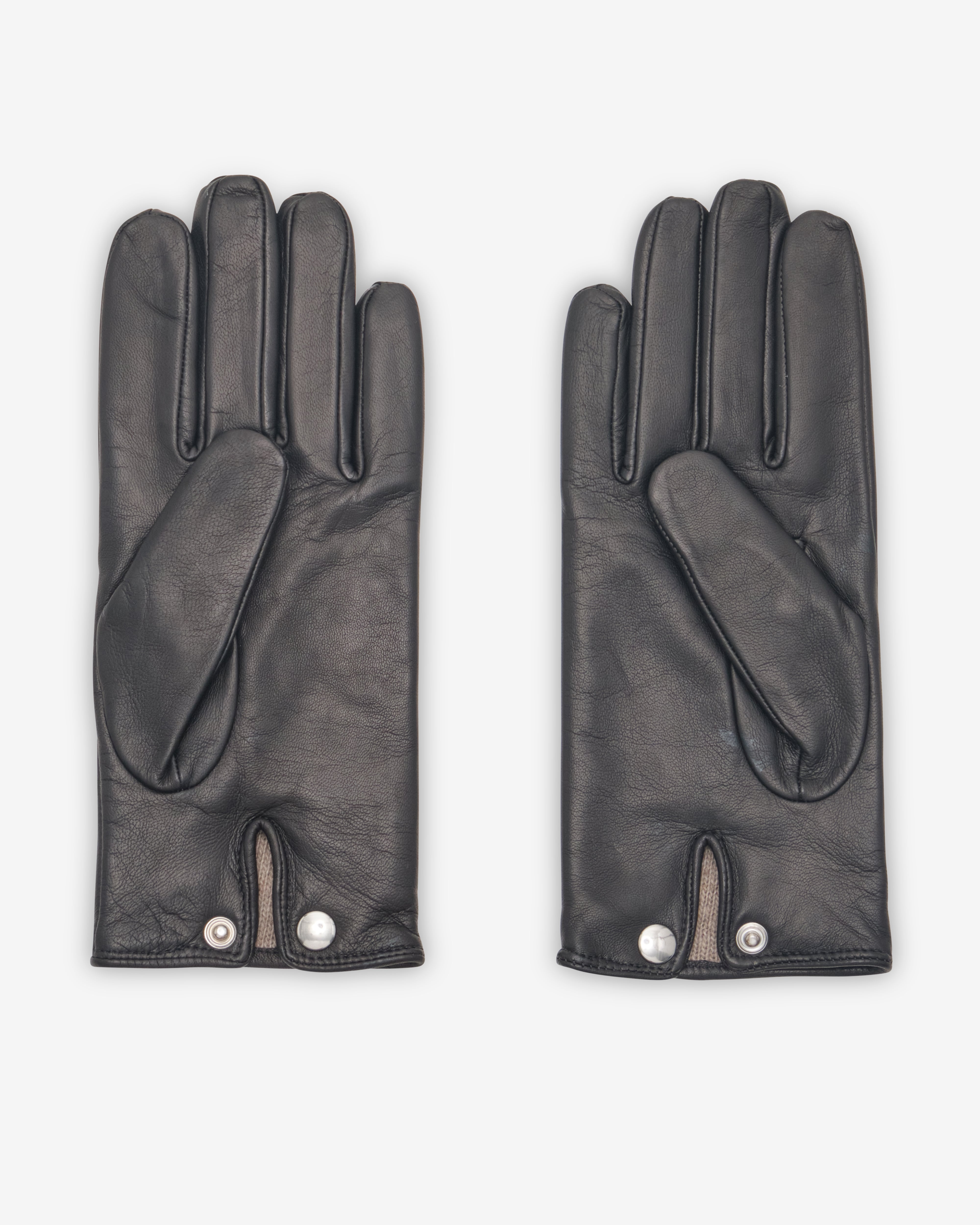 Ernest W. Baker: Men's Cashmere Lined Leather Gloves (Black