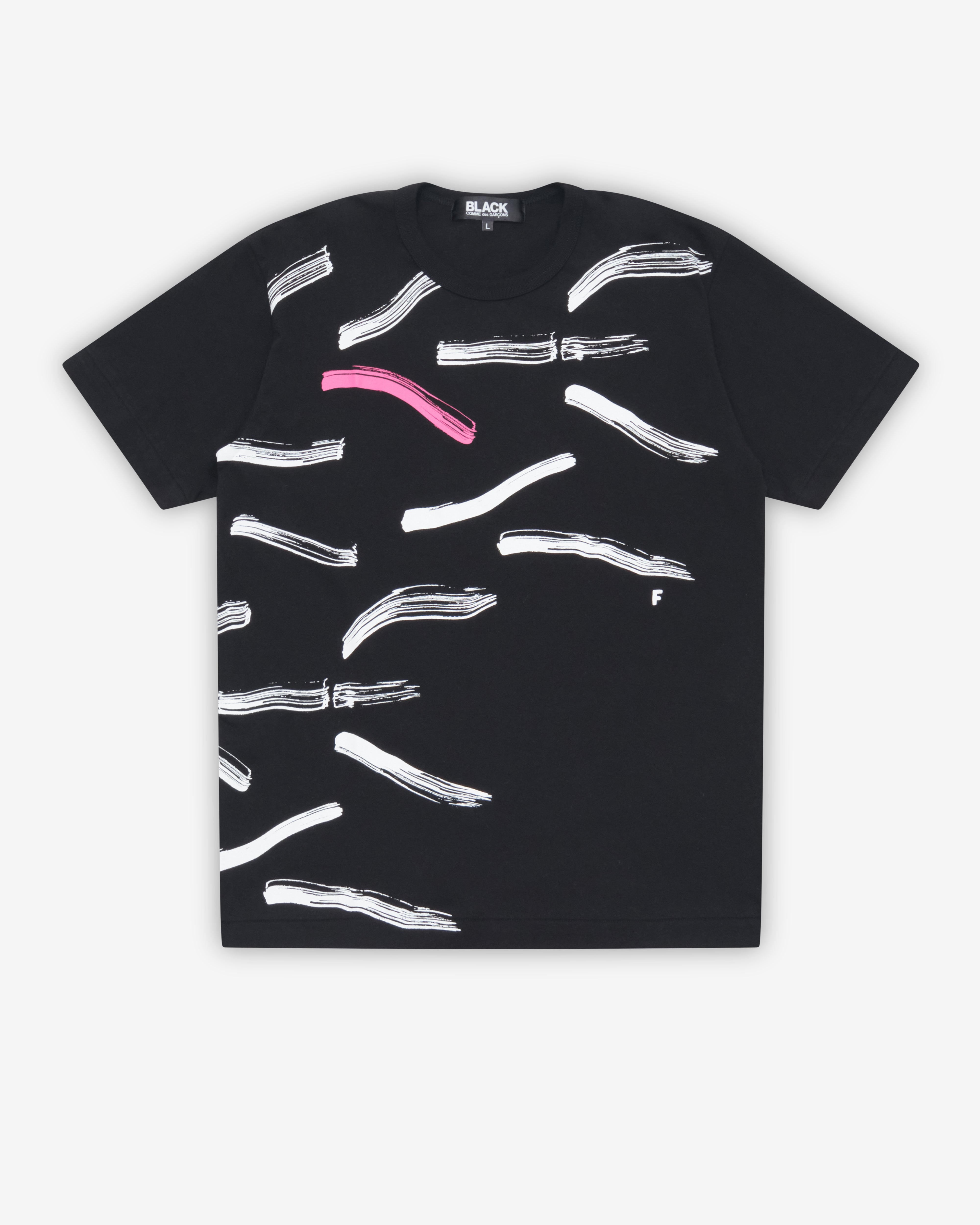 Black Comme des Garçons: Men's Paint Print T-Shirt (Black) | DSMNY