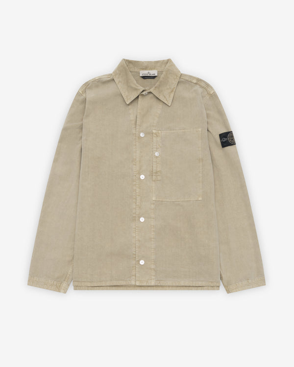 Stone Island - Men's Mineral Dyed Panama Cotton Shirt - (Military Green)