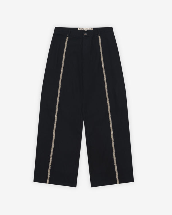 Kartik Research - Men's Embroidered Sultan Pant - (Black/Brown)