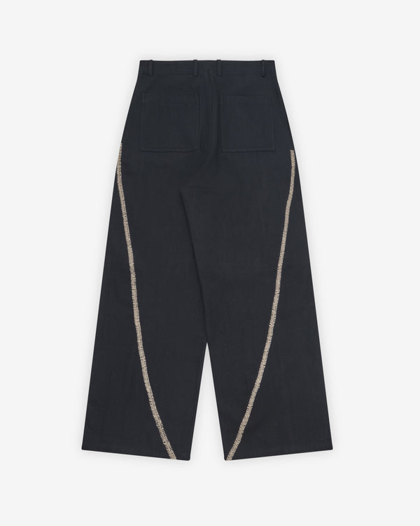 Kartik Research - Men's Embroidered Sultan Pant - (Black/Brown)