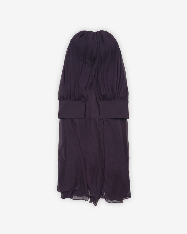Institution - Women's Draped Silk Maxi Dress - (Midnight Plum)