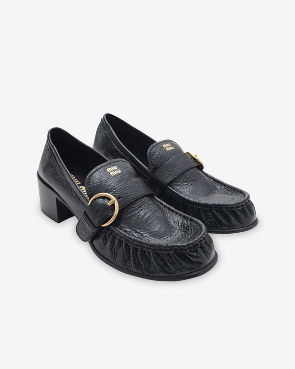 Miu Miu - Women's Heeled Loafers - (Black)