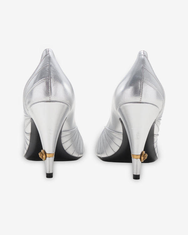 Versace - Women's Gianni Leather Pumps - (Silver)