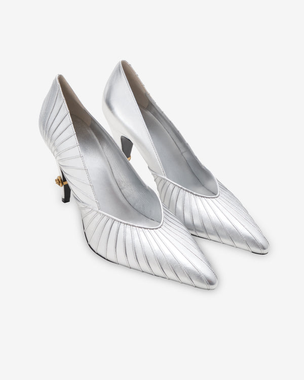 Versace - Women's Gianni Leather Pumps - (Silver)