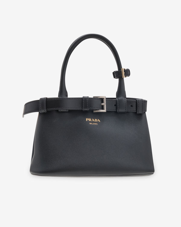 Prada - Women's Buckle Small Leather Bag - (Black)