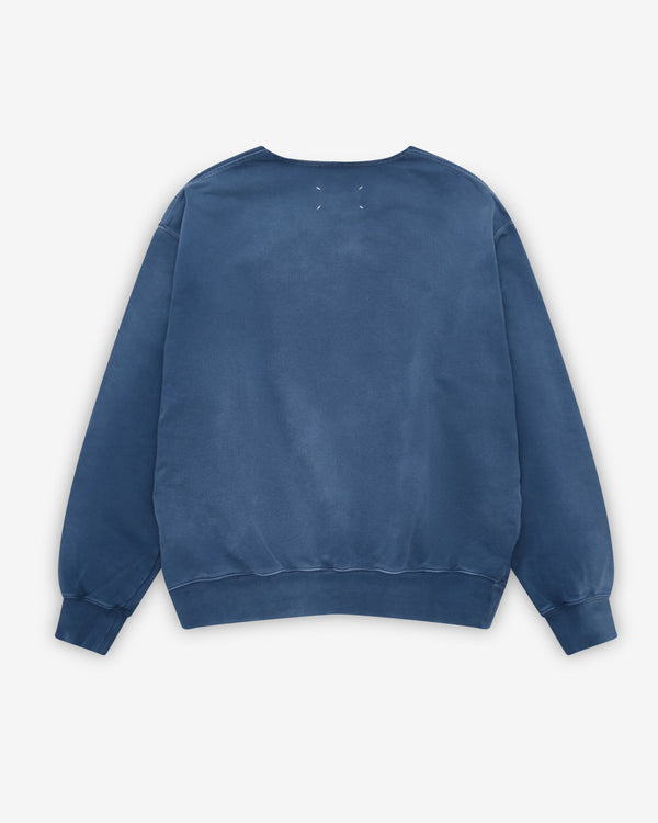 Maison Margiela - Men's Washed V-Neck Cotton Sweatshirt - (Titan)
