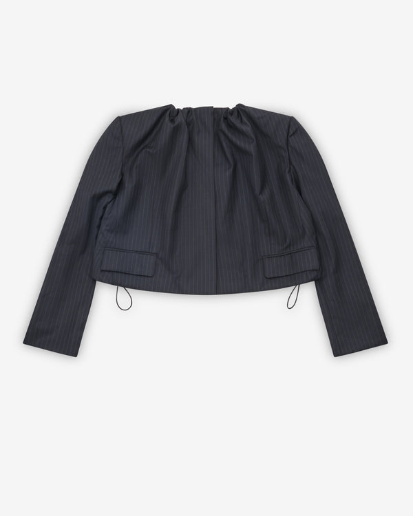 Litkovska - Women's Cropped Draped Neck Jacket - (Black)