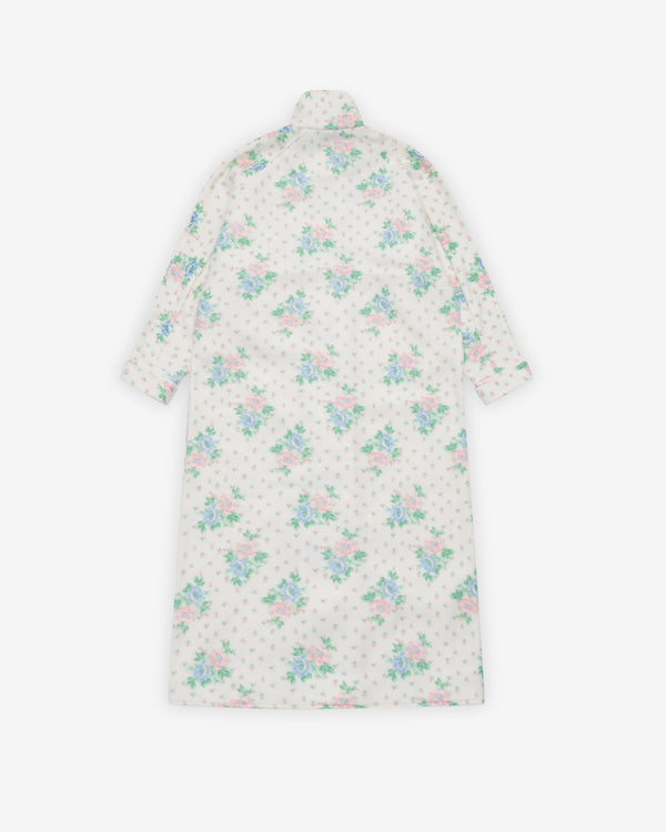 Ashley Williams - Women's Long Floral Velcro Coat - (Off-White)