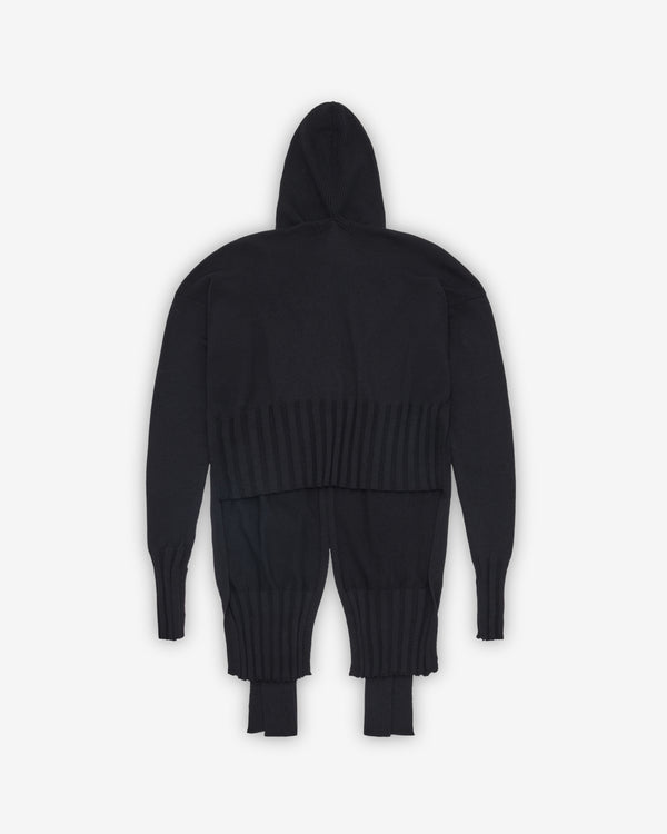 Litkovska - Women's Hooded Layered Wool Sweater - (Black)