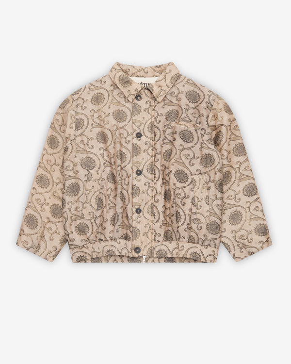 Kartik Research - Men's Block Printed Mori Flight Jacket - (Ecru)
