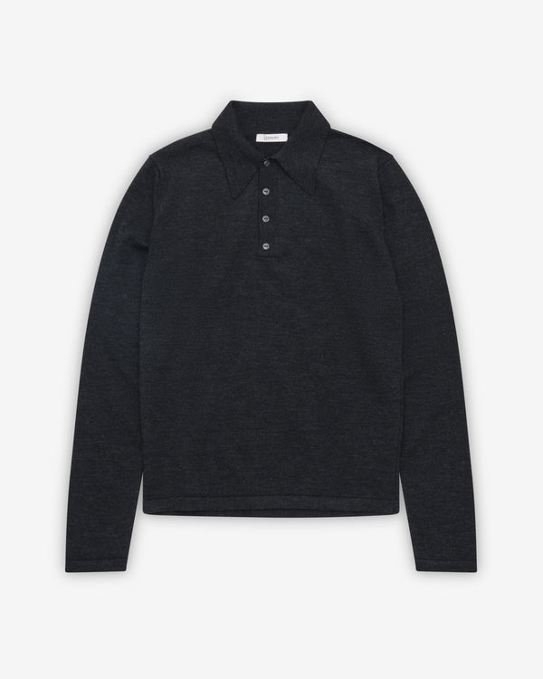 Lemaire - Men's Knitted Polo Top - (Squid Ink)