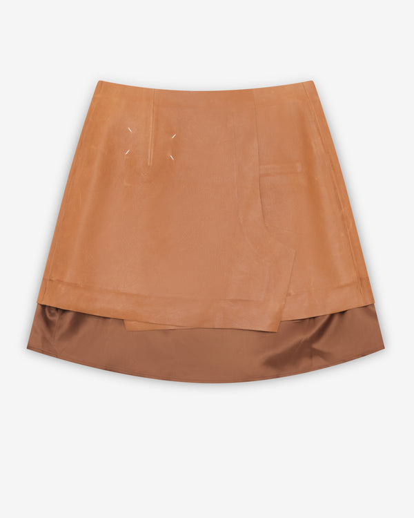Maison Margiela - Women's Fusion Leather Mini Skirt - (Tobacco)
