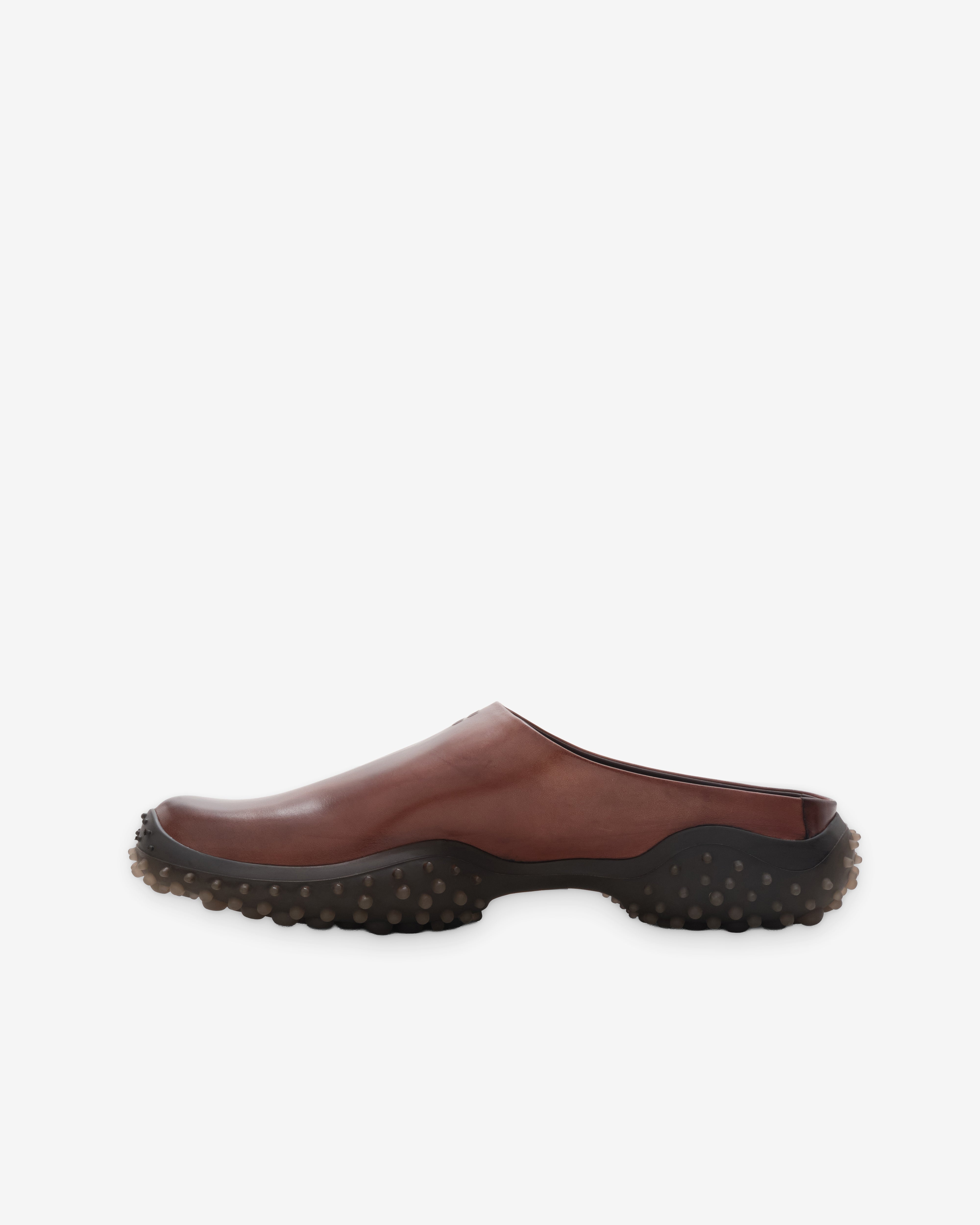 Miu Miu: Women's Leather Mules (Coffee) | DSMNY E-SHOP