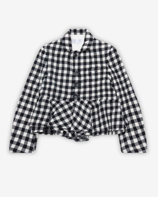 Tao - Women's Peplum Gingham Jacket - (Black)
