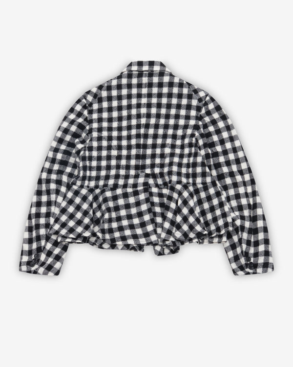 Tao - Women's Peplum Gingham Jacket - (Black)