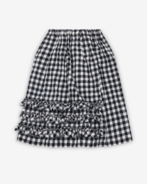 Tao - Women's Gingham Midi Skirt - (Black/White)