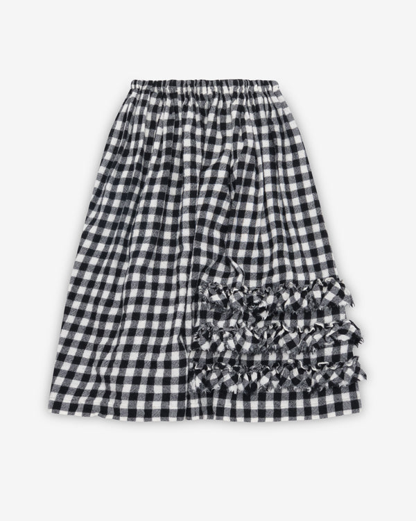 Tao - Women's Gingham Midi Skirt - (Black/White)