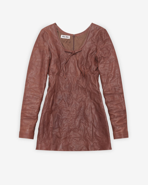 Miu Miu - Women's Leather Dress - (Coffee)