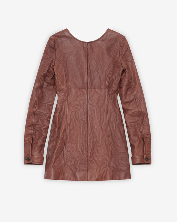 Miu Miu - Women's Leather Dress - (Coffee)