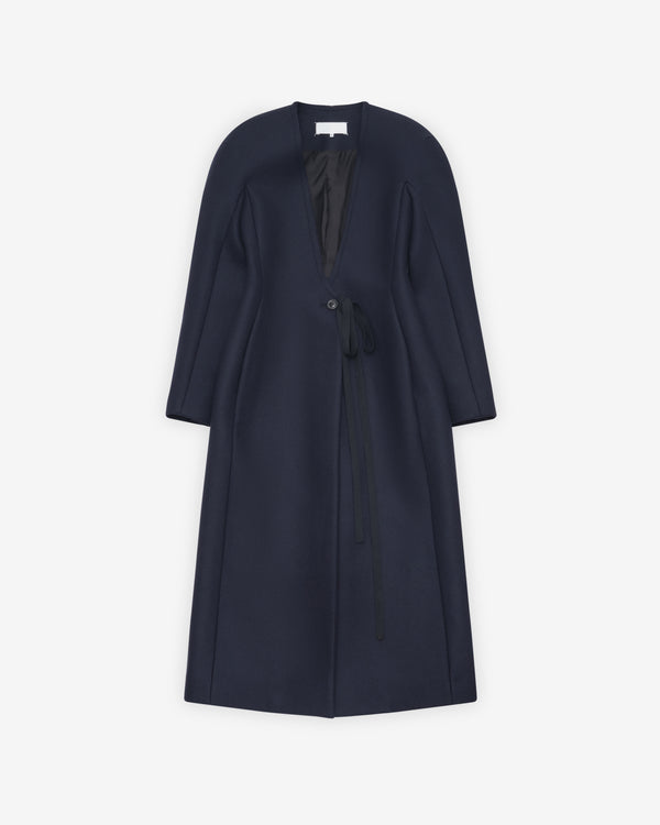 Maison Margiela - Women's Collarless Coat - (Navy Blue)