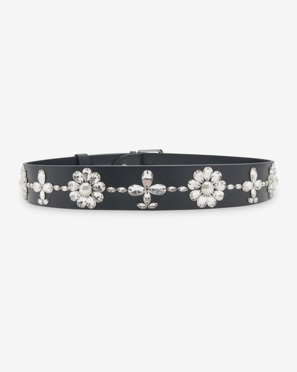 Simone Rocha - Men's Embellished Leather Belt - (Black/Pearl)