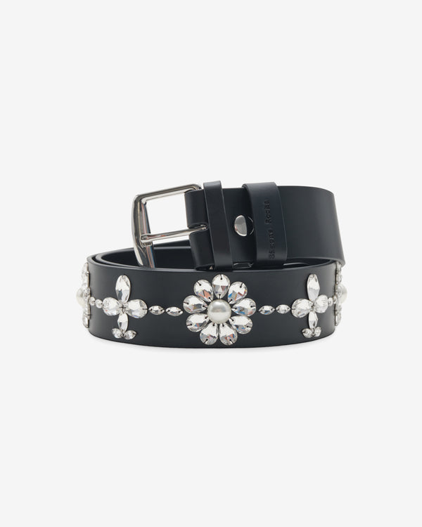 Simone Rocha - Men's Embellished Leather Belt - (Black/Pearl)