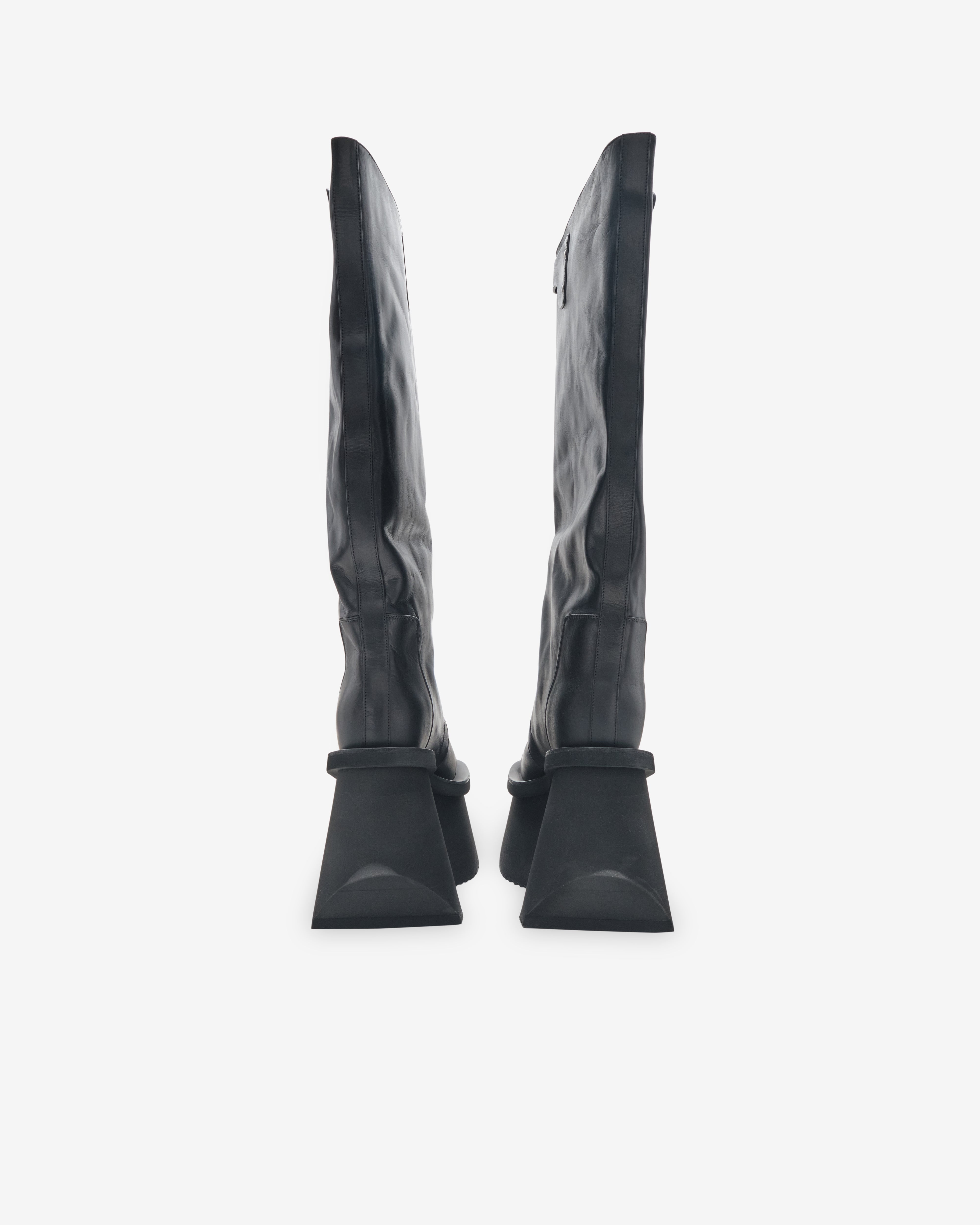 Rick Owens: Men's Factory Pull-On Boots (Black) | DSMNY E-SHOP