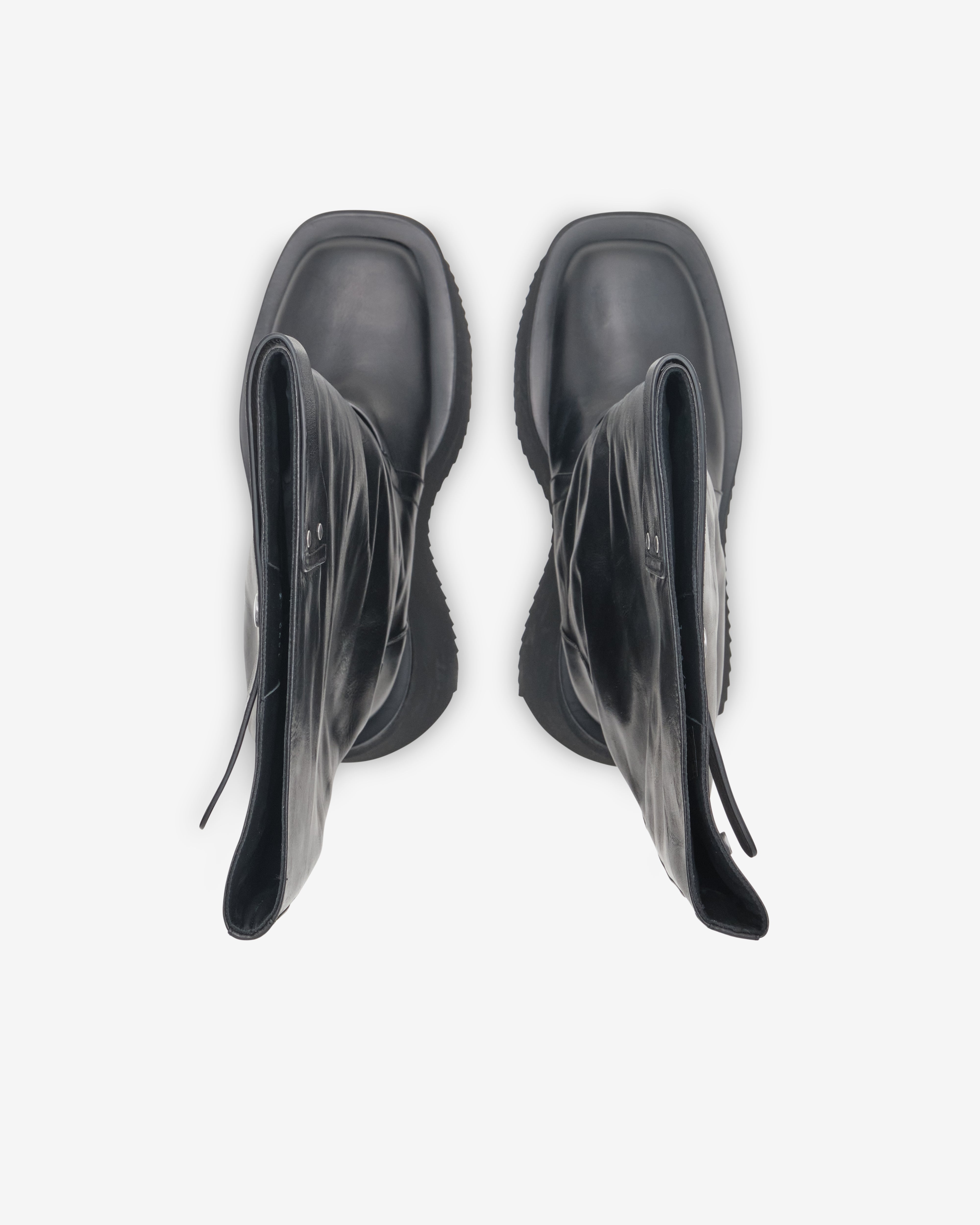 Rick Owens: Men's Factory Pull-On Boots (Black) | DSMNY E-SHOP