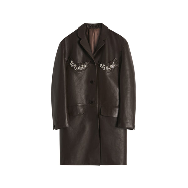 Simone Rocha - Women's Single Breasted Carcoat with Cup Detail - (Chocolate)