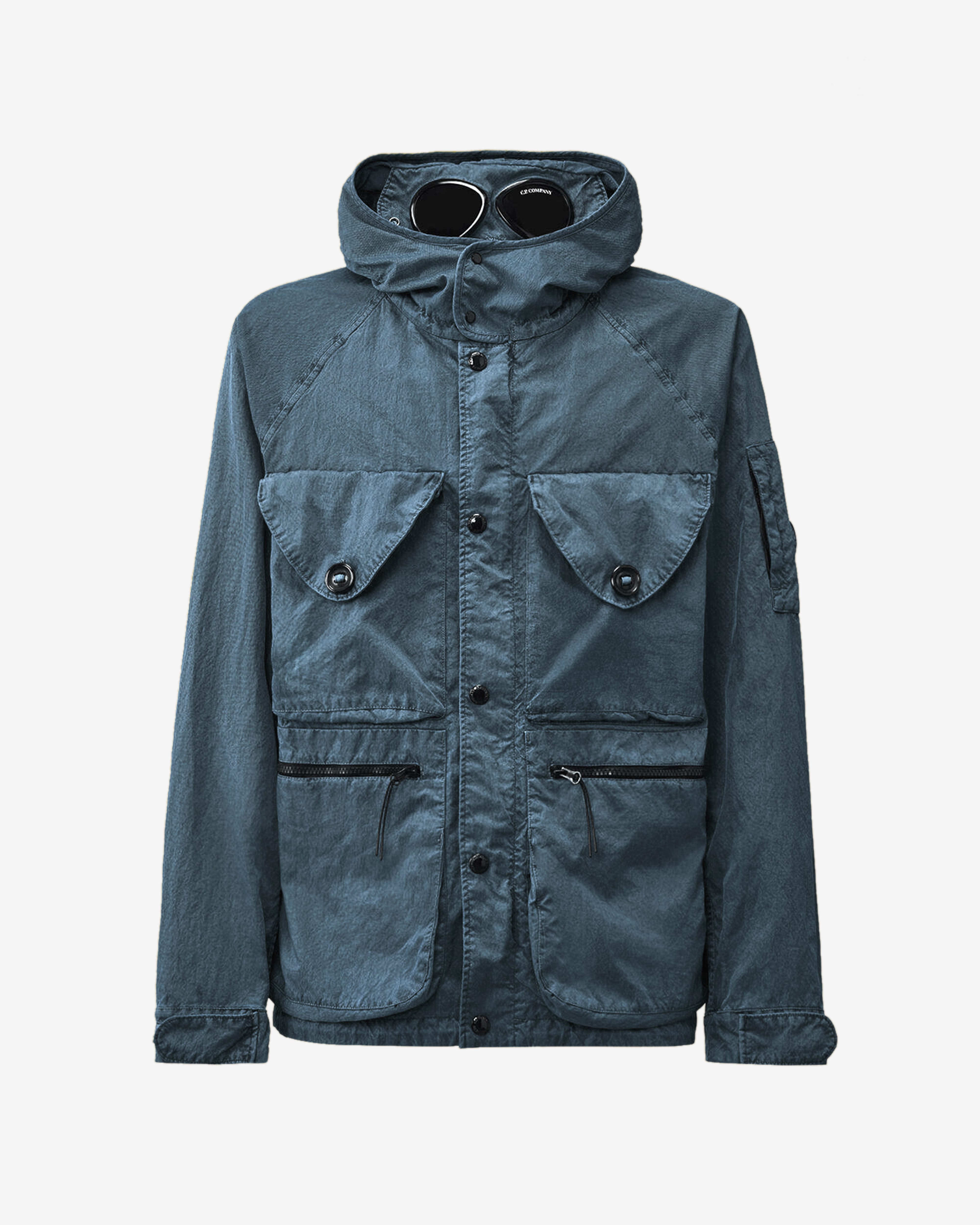 C.P. Company: Men's Panama-R Mixed Goggle Jacket (Silver/Blue