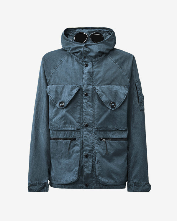 C.P. Company - Men's Panama-R Mixed Goggle Jacket - (Silver/Blue)