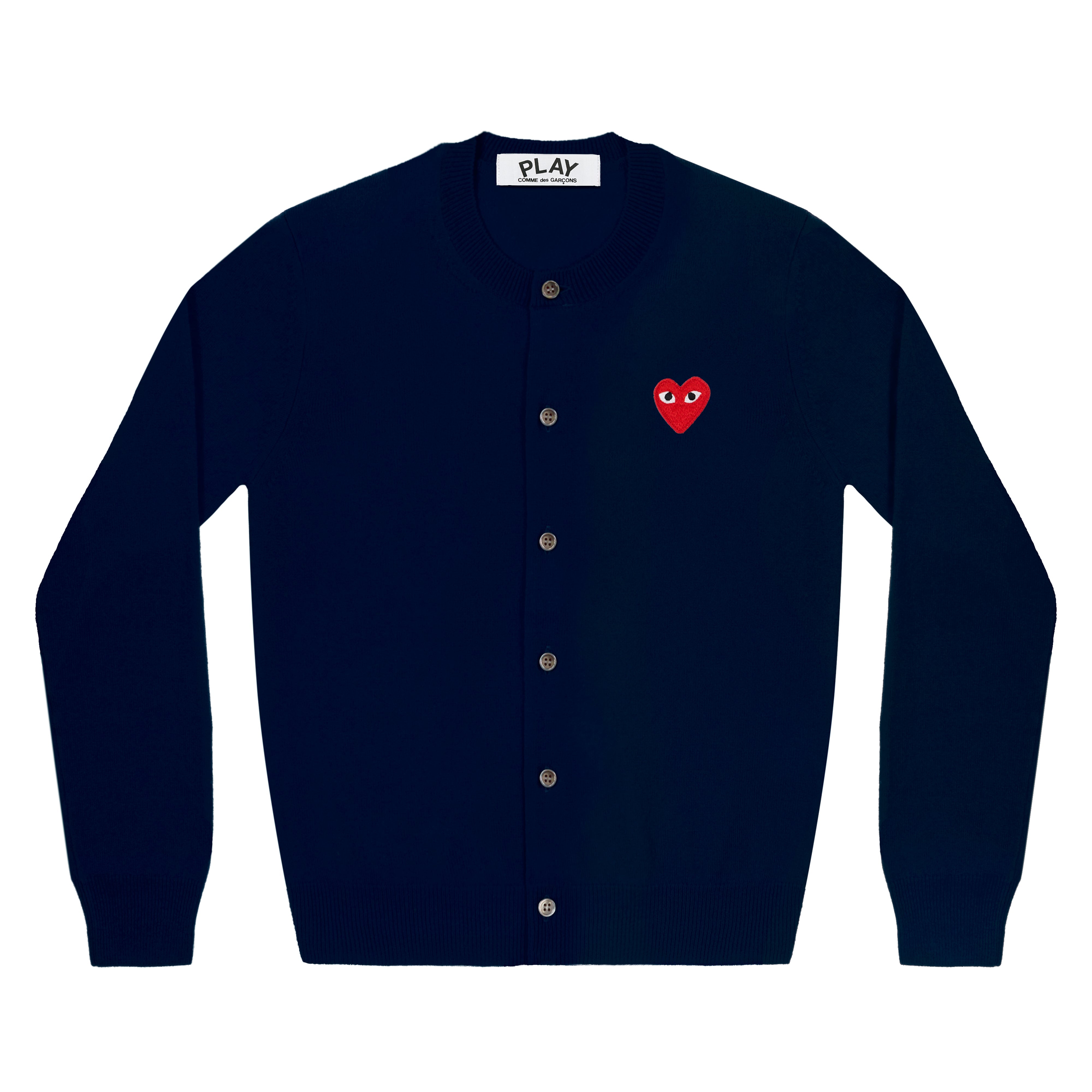 ♡PLAY COMME des GARCONS カーディガン　S Play Comme des Garçons: Red Cardigan (Navy) | DSMNY E-SHOP