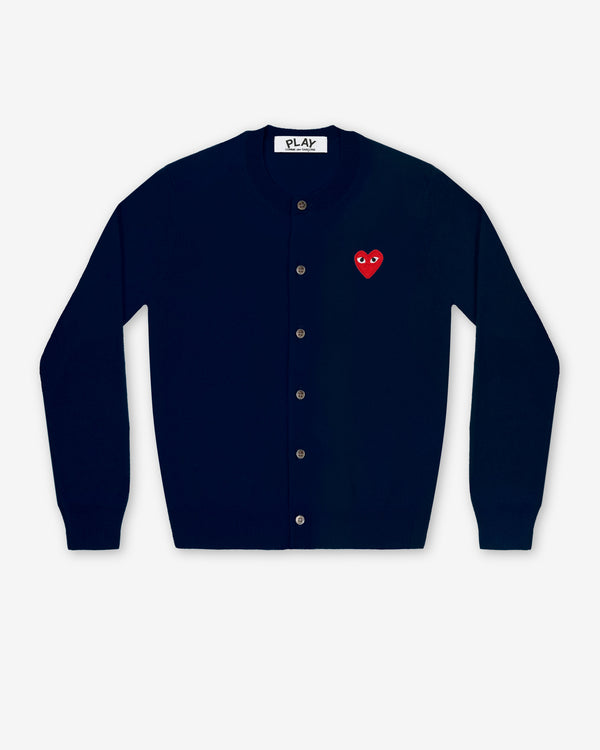 Play Comme des Garçons - Red Cardigan - (Navy)