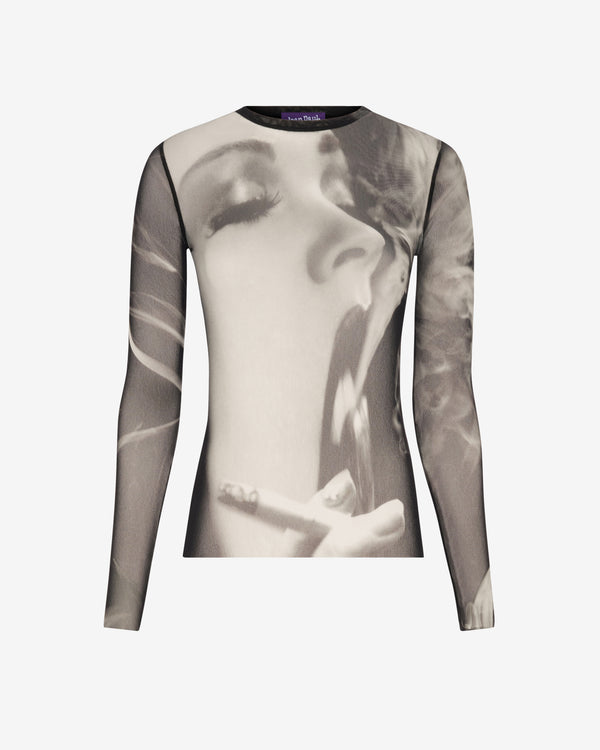 Jean Paul Gaultier - Women's Mesh Long Sleeve Top - (Black/Grey)