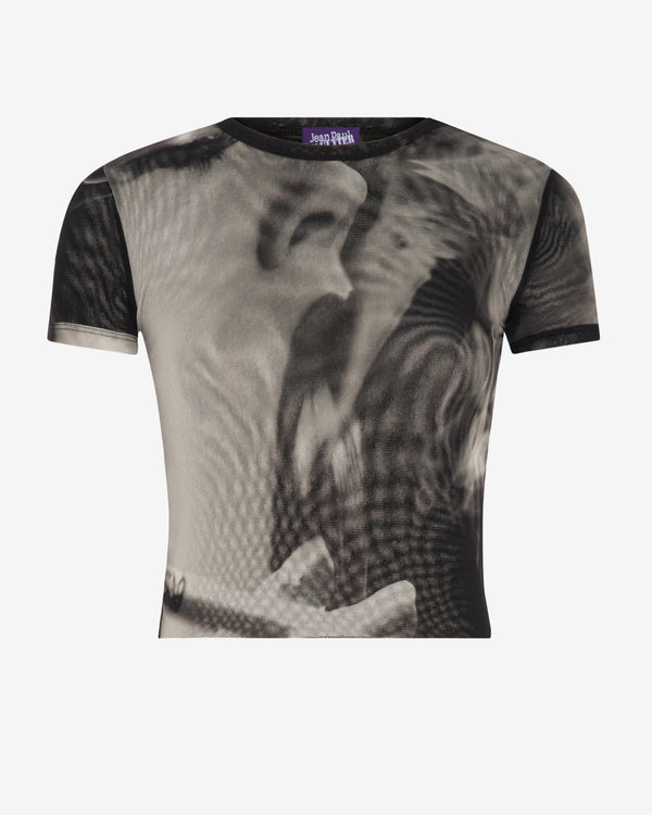 Jean Paul Gaultier - Women's Mesh Baby Tee - (Black/Grey)