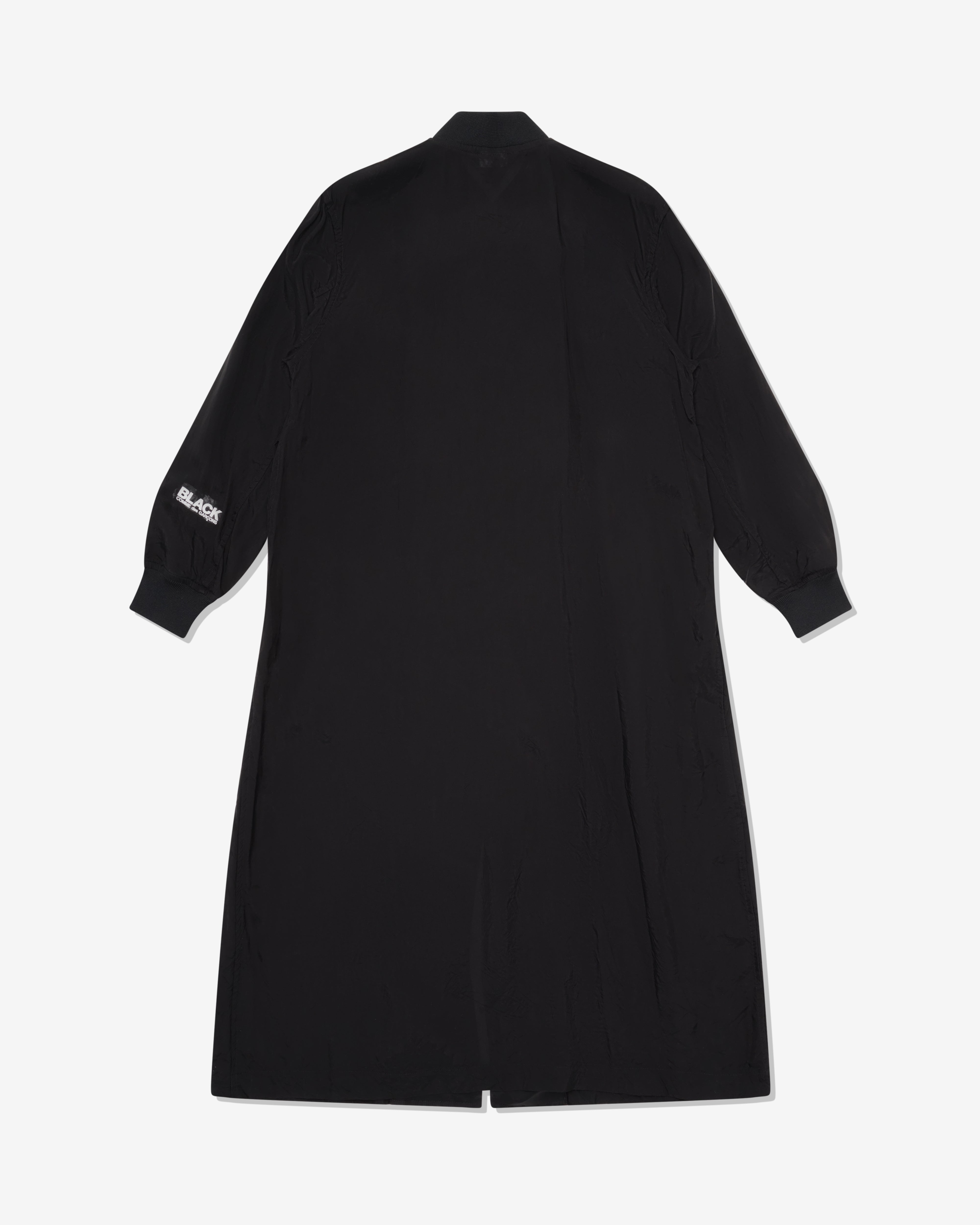 Black Comme des Garçons: Long Cupro Coat (Black) | DSMNY E-SHOP