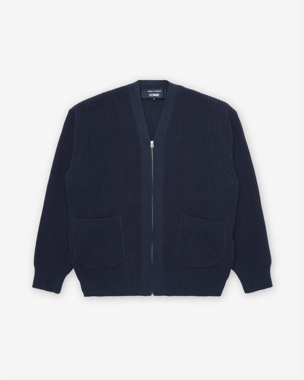 CDG Homme - Men's Zip-Up Cardigan - (Navy)