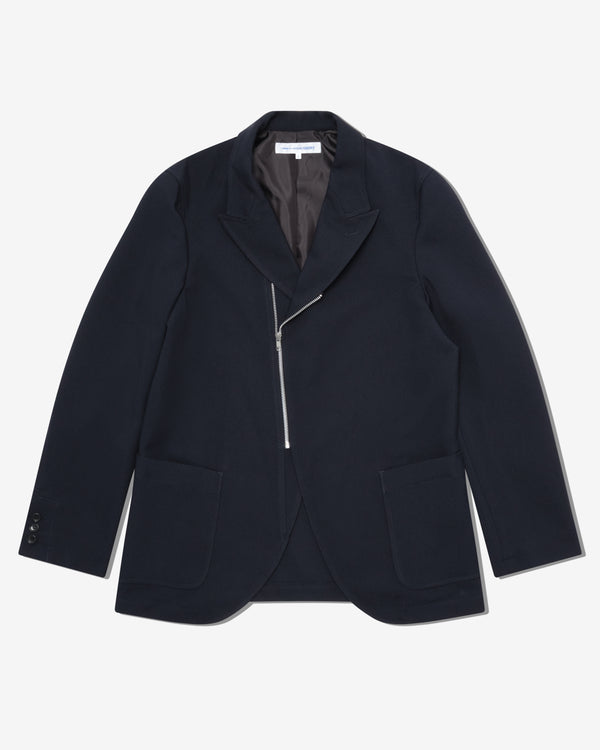 CDG Shirt - Men's Asymmetric Zip Blazer - (Navy)
