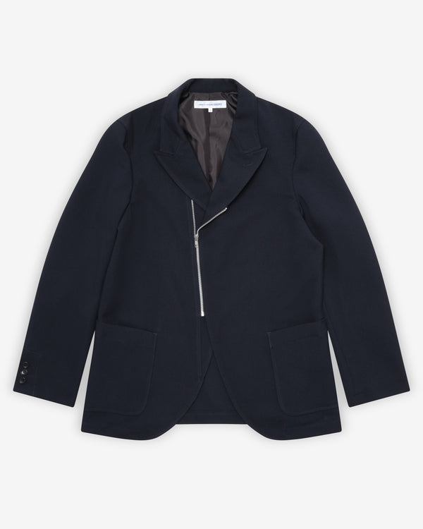 CDG Shirt - Men's Asymmetric Zip Blazer - (Navy)