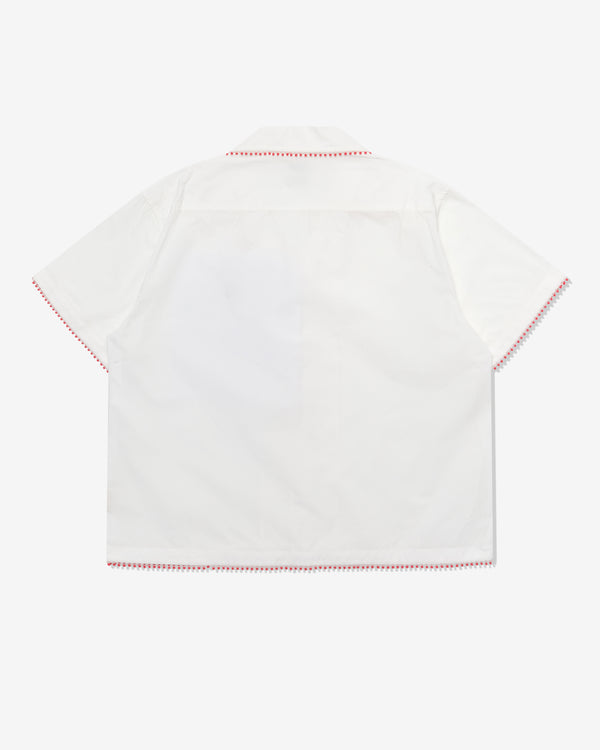 Bode - Men's Redbud Short Sleeve Shirt - (White)