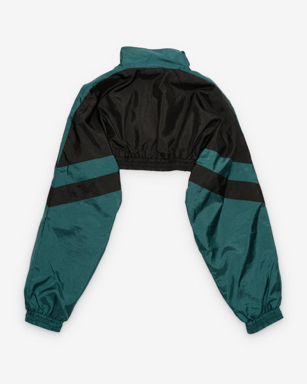 Vaquera - Women's Cropped Windbreaker - (Black/Green)