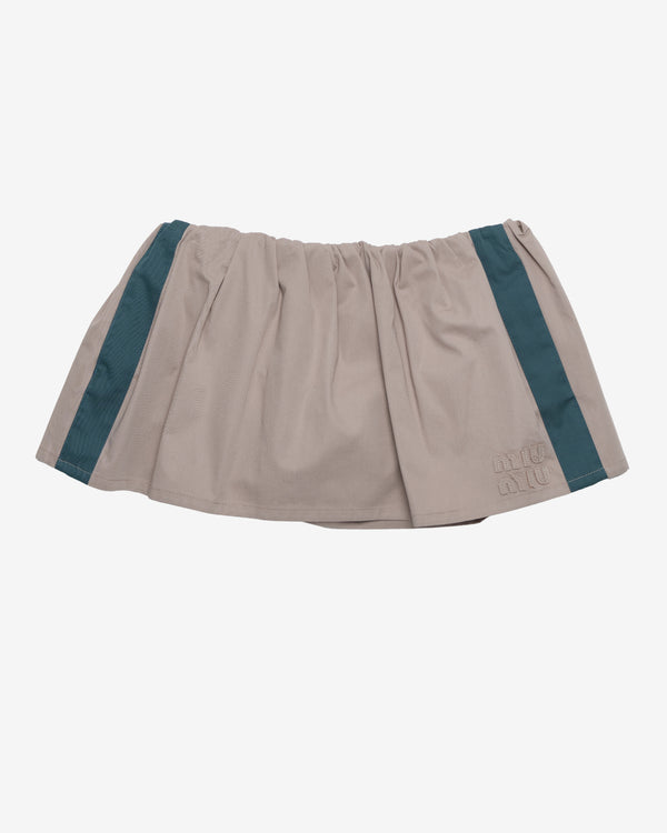Miu Miu - Women's Washed Twill Mini Skirt - (Khaki/Green)