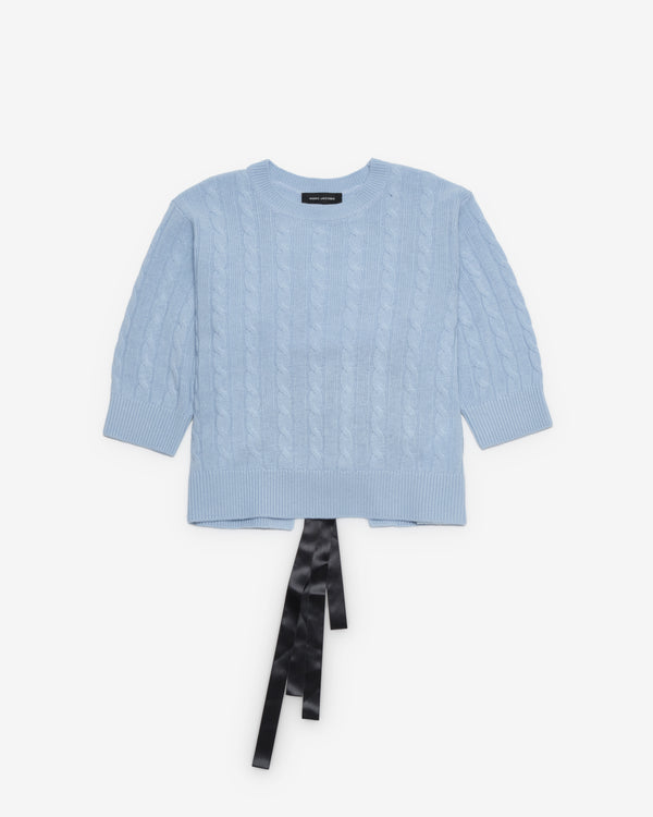 Marc Jacobs - Women's Open Back Bow Cable Sweater - (Blue Mist)