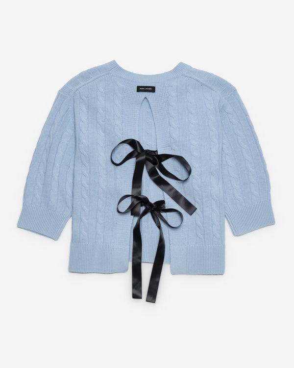 Marc Jacobs - Women's Open Back Bow Cable Sweater - (Blue Mist)