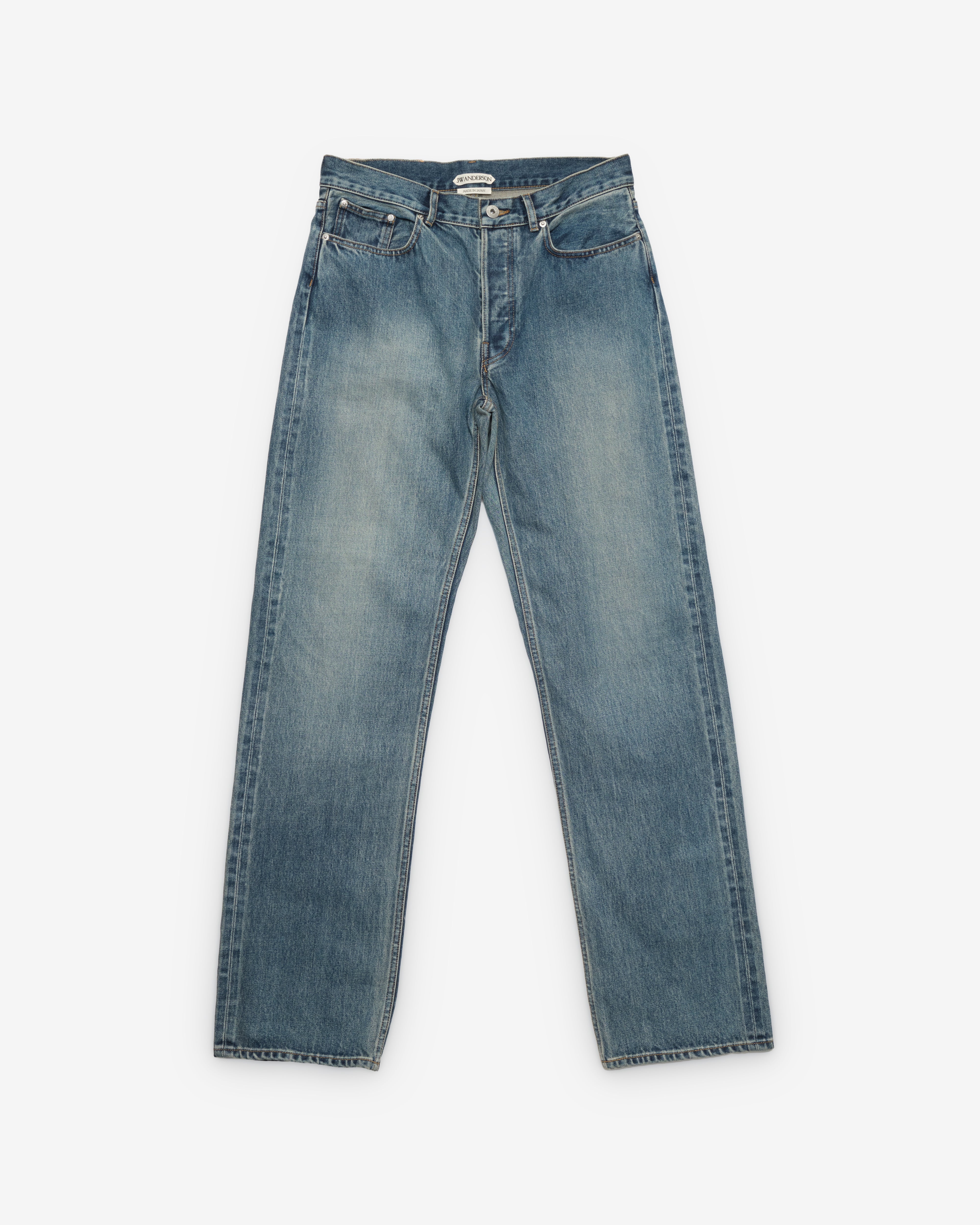JW Anderson: Men's Straight Leg Jeans (Mid Blue) | DSMNY E-SHOP